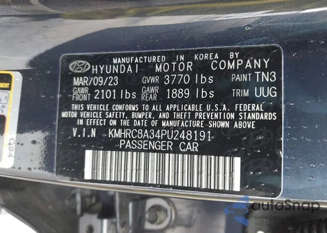 2023 Hyundai Venue Limited из США, поврежденный, VIN KMHRC8A34PU248191